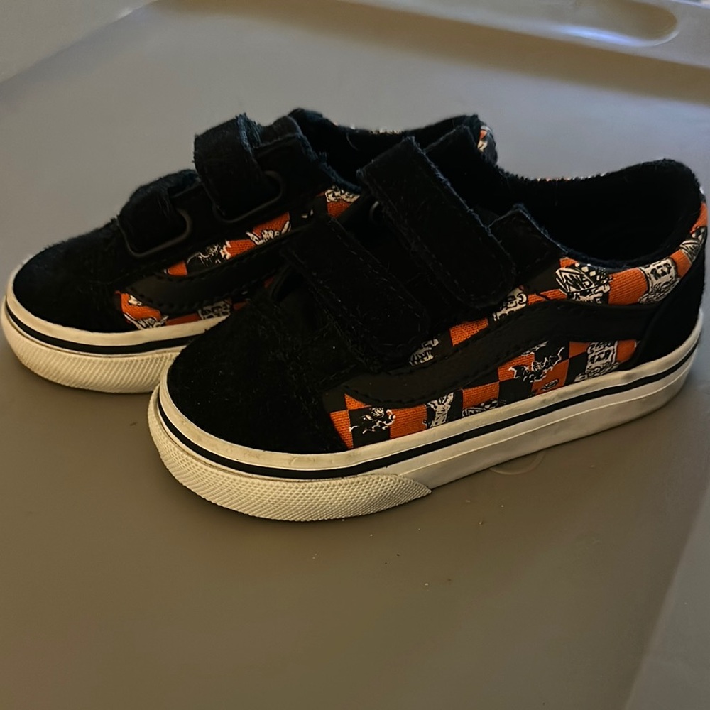 Vans Kids Black and Orange Shoes